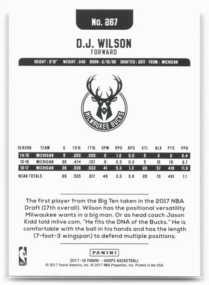 2017-18 Hoops #267 D.J. Wilson