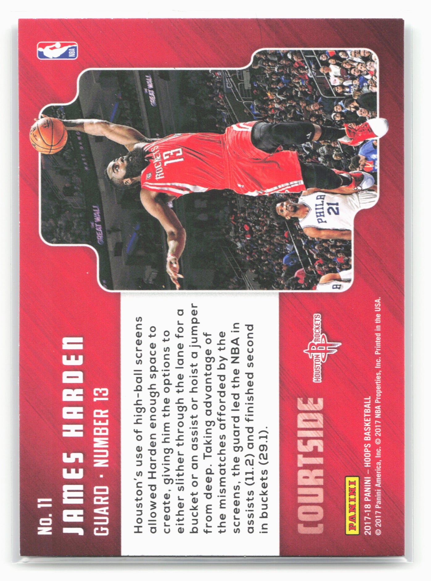 2017-18 Hoops #11 James Harden Courtside