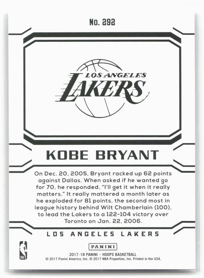 2017-18 Hoops #292 Kobe Bryant