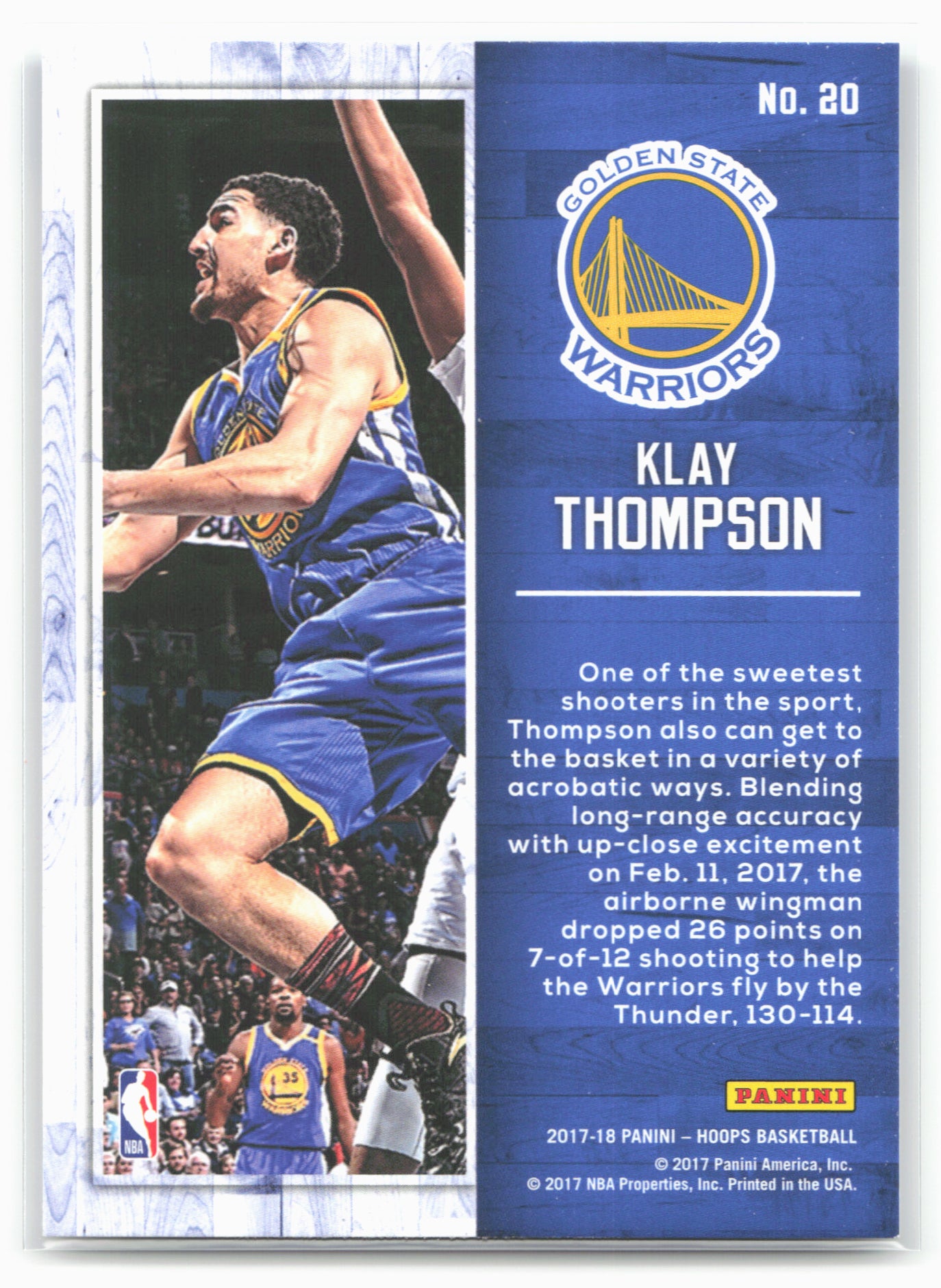 2017-18 Hoops #20 Klay Thompson Action Shots
