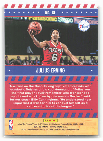 
2017-18 Hoops #15 Julius Erving Special Delivery