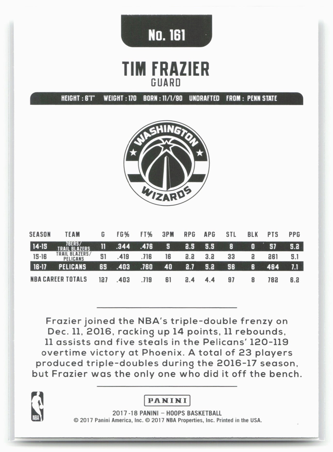 2017-18 Hoops #161 Tim Frazier