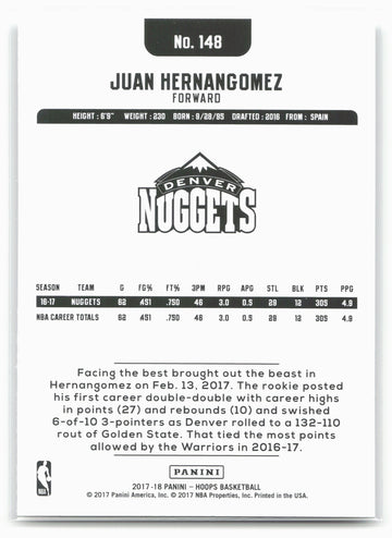 
2017-18 Hoops #148 Juan Hernangomez