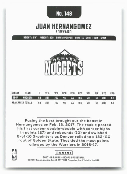 2017-18 Hoops #148 Juan Hernangomez