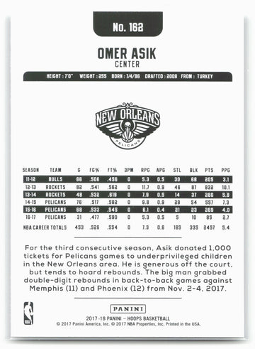 
2017-18 Hoops #162 Omer Asik