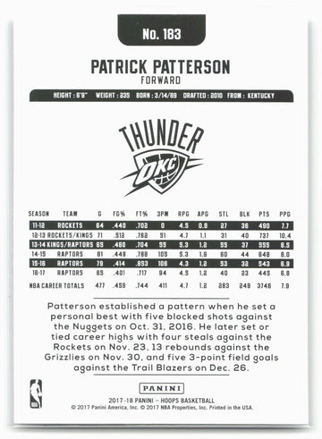 
2017-18 Hoops #183 Patrick Patterson