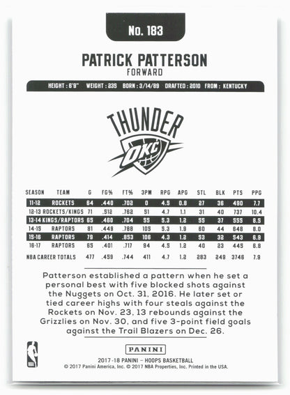 2017-18 Hoops #183 Patrick Patterson