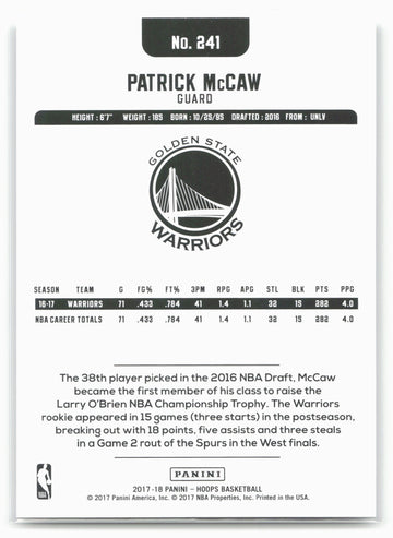 
2017-18 Hoops #241 Patrick McCaw