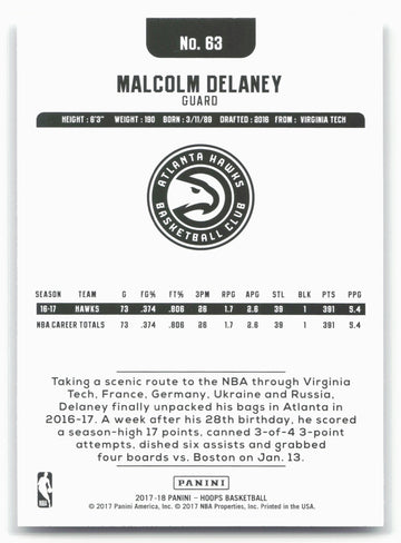 
2017-18 Hoops #63 Malcolm Delaney
