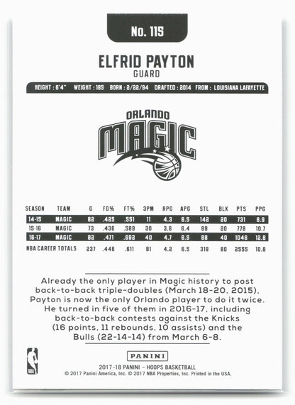 2017-18 Hoops #115 Elfrid Payton