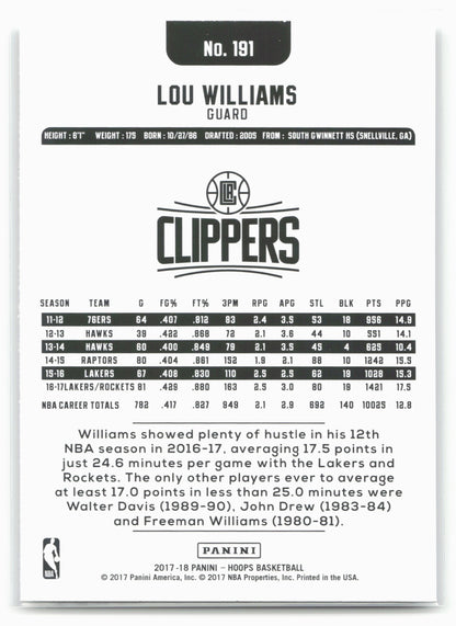 2017-18 Hoops #191 Lou Williams