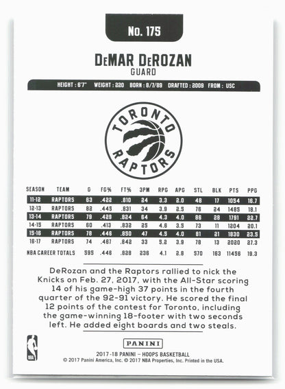 2017-18 Hoops #175 DeMar DeRozan