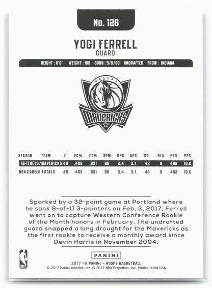 2017-18 Hoops #126 Yogi Ferrell