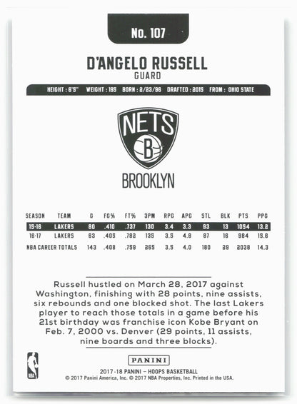 2017-18 Hoops #107 D'Angelo Russell
