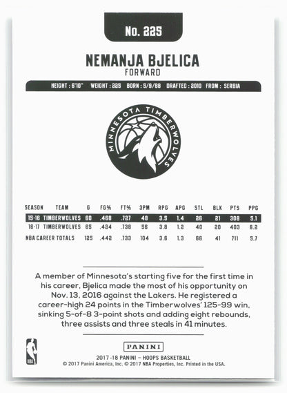 2017-18 Hoops #225 Nemanja Bjelica