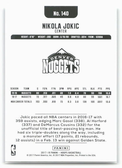 2017-18 Hoops #140 Nikola Jokic