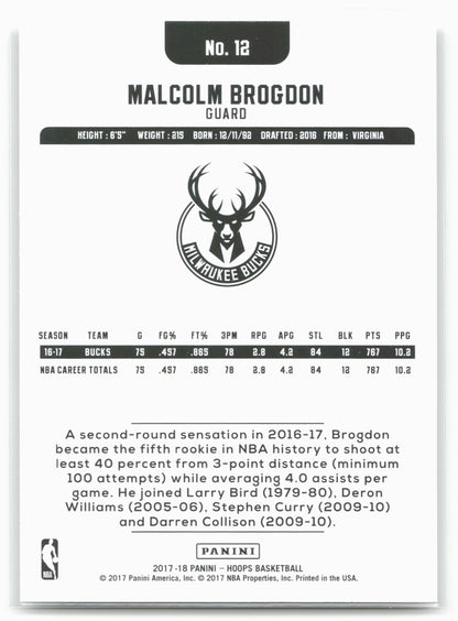 2017-18 Hoops #12 Malcolm Brogdon