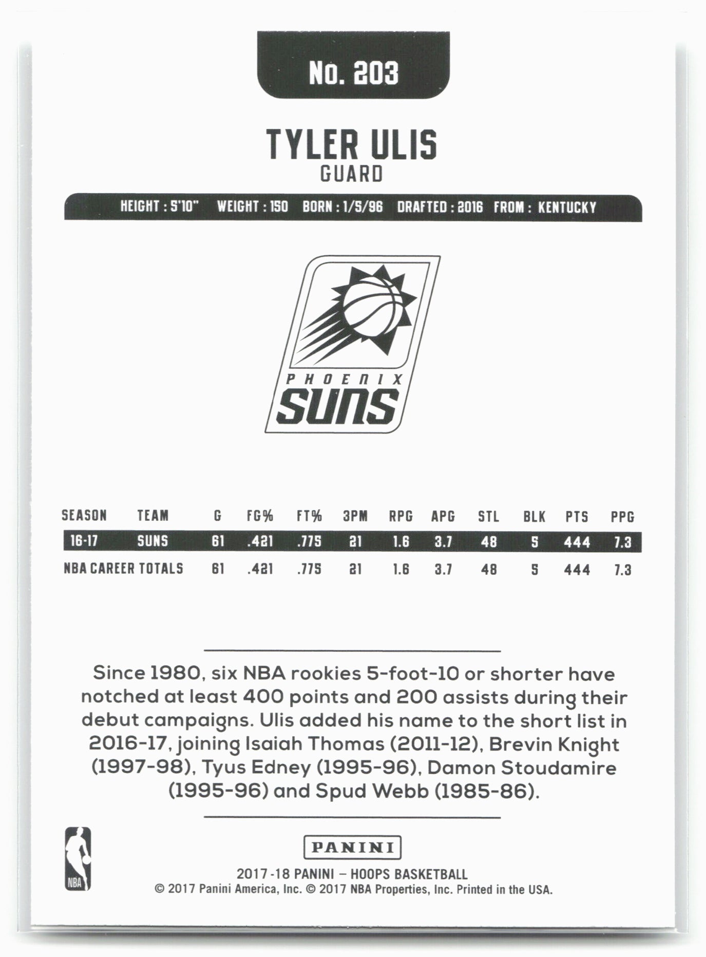 2017-18 Hoops #203 Tyler Ulis