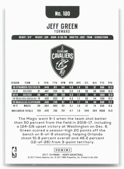 2017-18 Hoops #120 Jeff Green