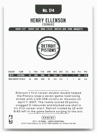 2017-18 Hoops #174 Henry Ellenson