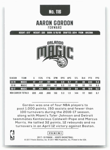 
2017-18 Hoops #116 Aaron Gordon