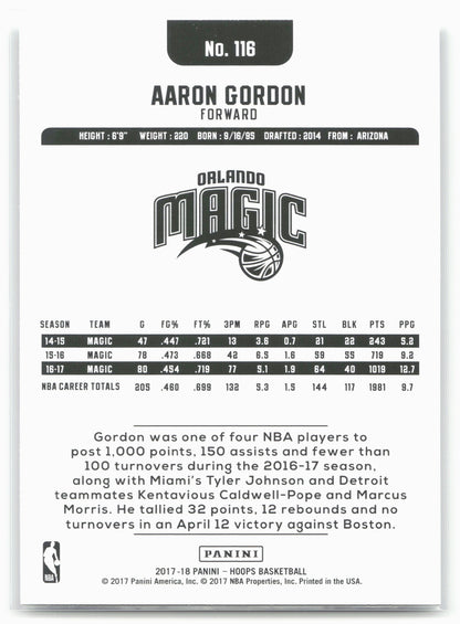 2017-18 Hoops #116 Aaron Gordon