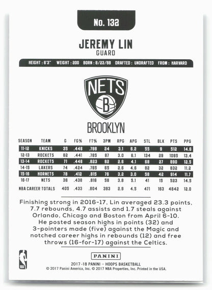 2017-18 Hoops #132 Jeremy Lin