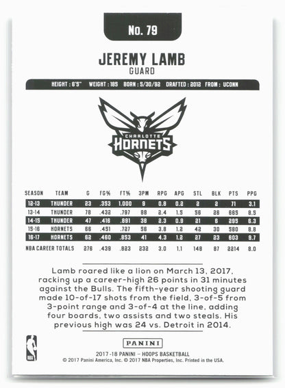 2017-18 Hoops #79 Jeremy Lamb