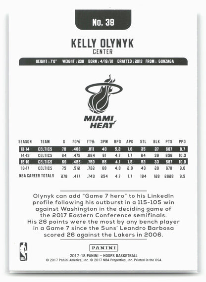 2017-18 Hoops #39 Kelly Olynyk