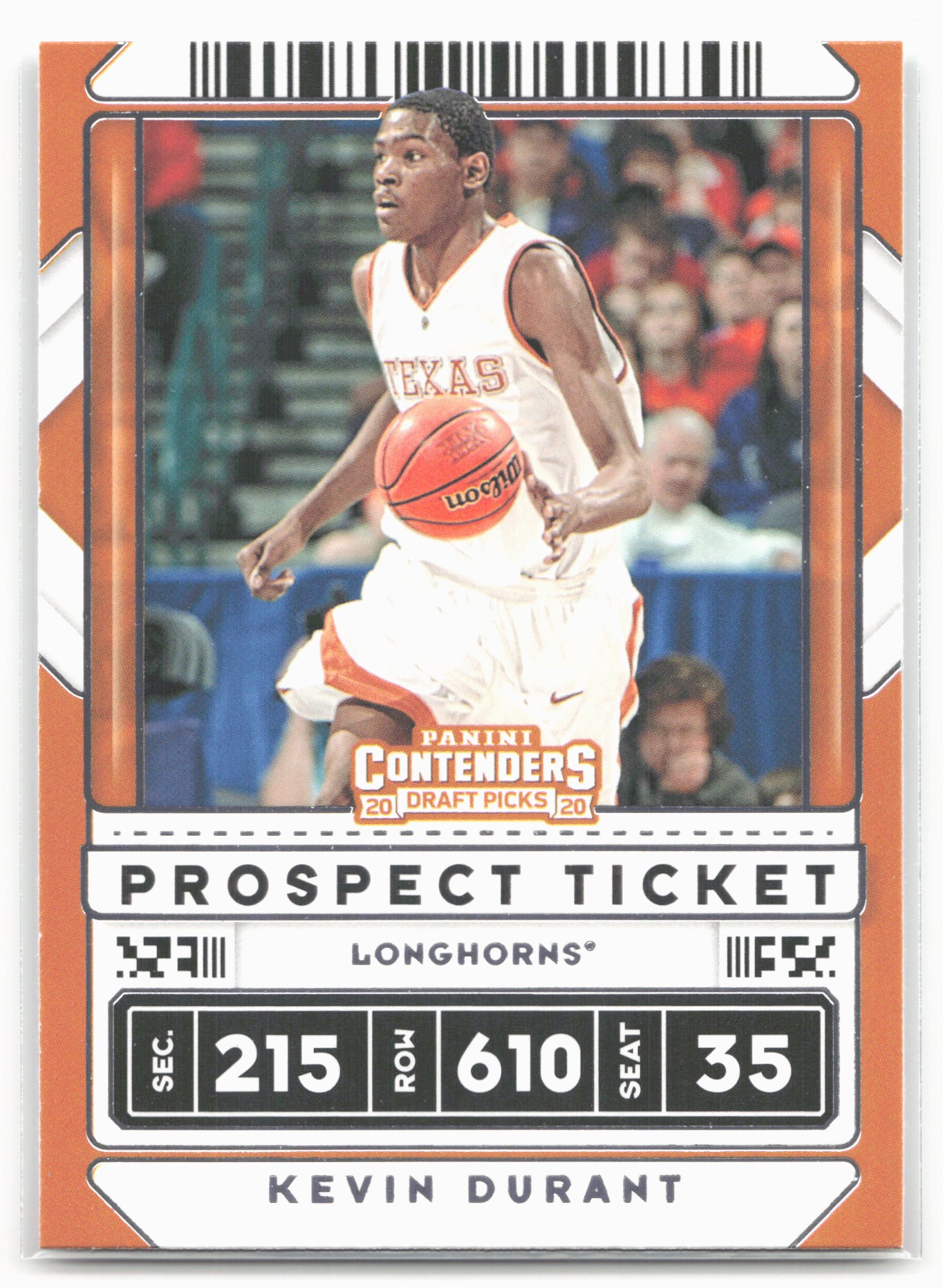 2020 Panini Contenders Draft Picks #5b Kevin Durant White jersey