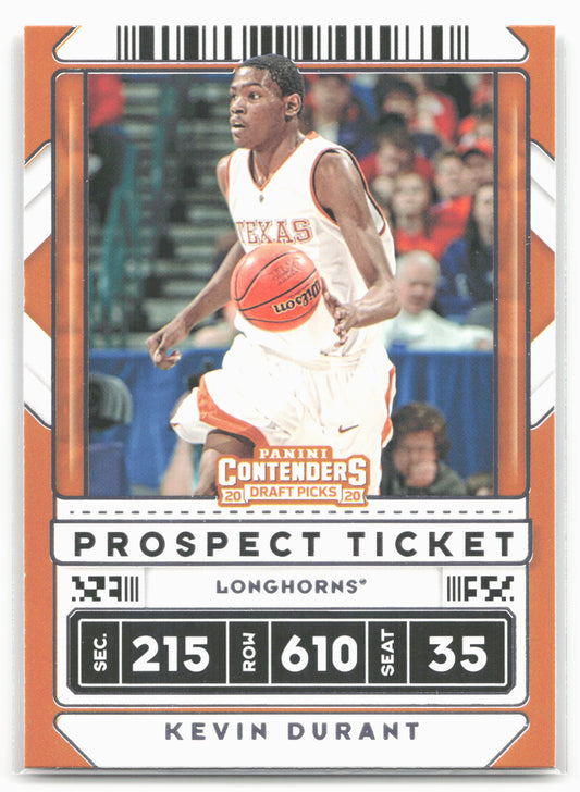 2020 Panini Contenders Draft Picks #5b Kevin Durant White jersey