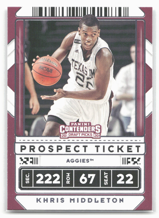2020 Panini Contenders Draft Picks #30 Khris Middleton