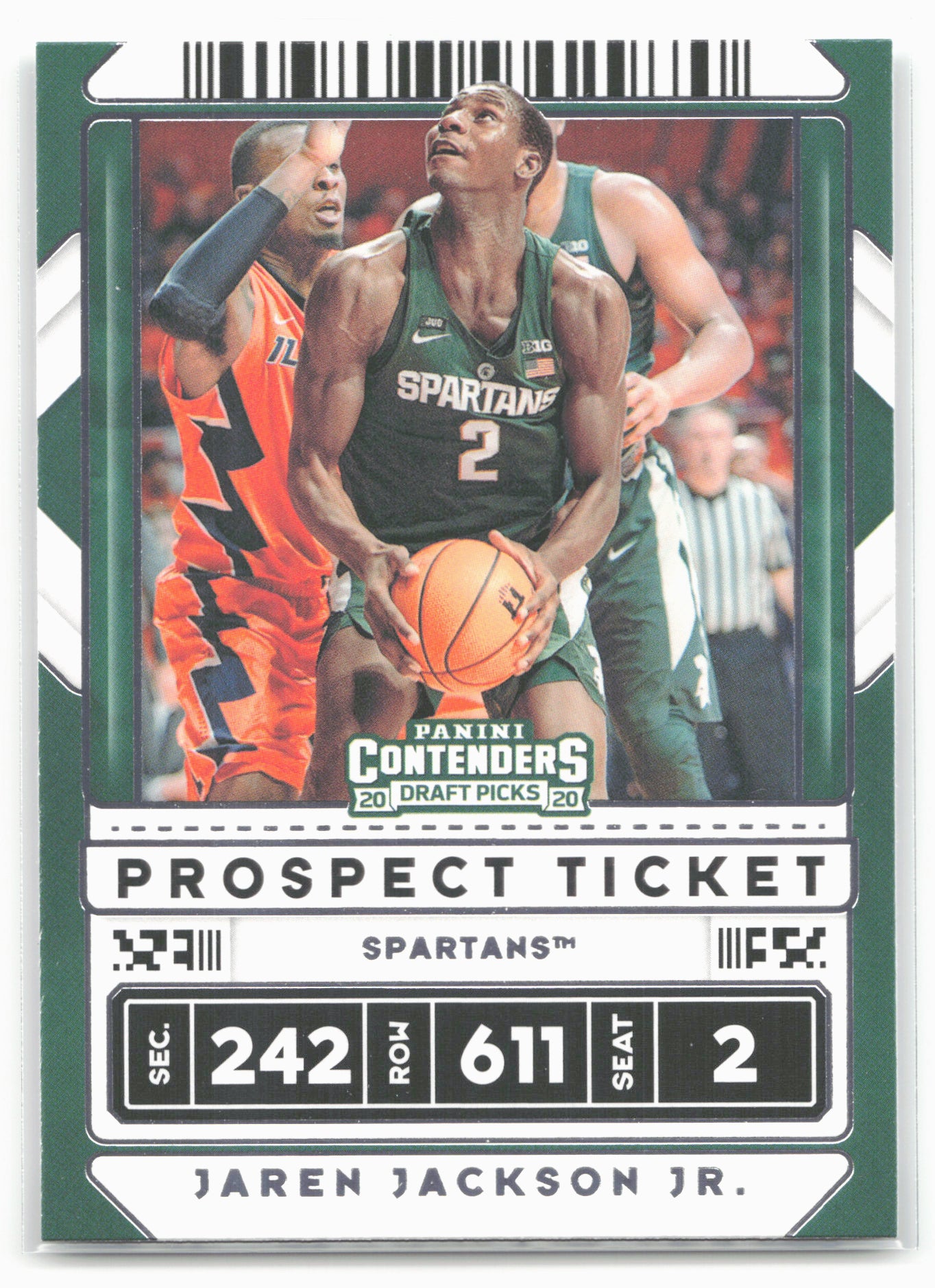 2020 Panini Contenders Draft Picks #45b Jaren Jackson Jr. Green jersey