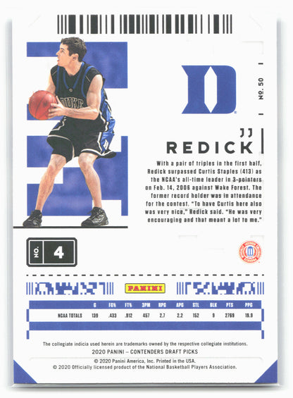 2020 Panini Contenders Draft Picks #50 JJ Redick