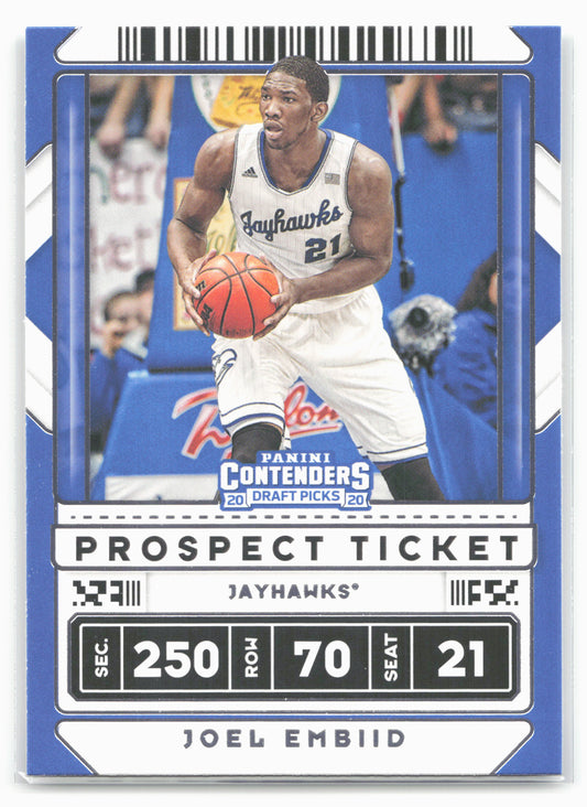 2020 Panini Contenders Draft Picks #15b Joel Embiid White jersey