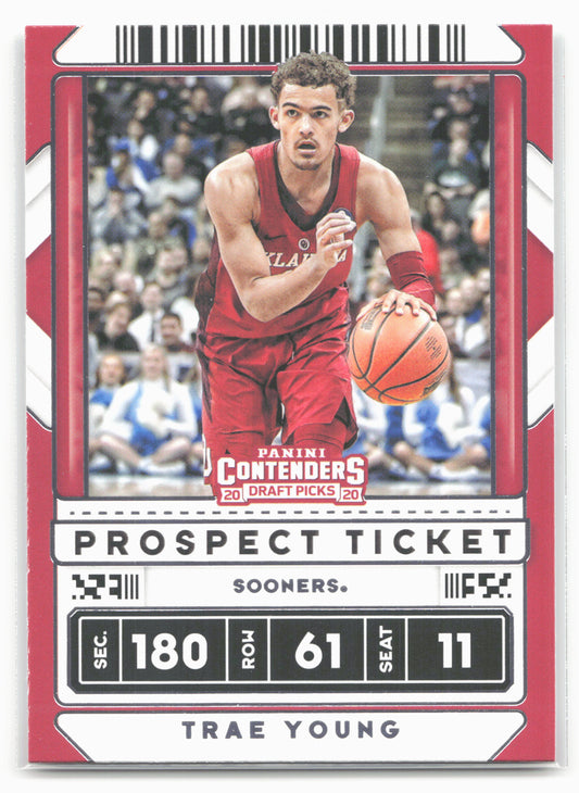 2020 Panini Contenders Draft Picks #23b Trae Young Red jersey