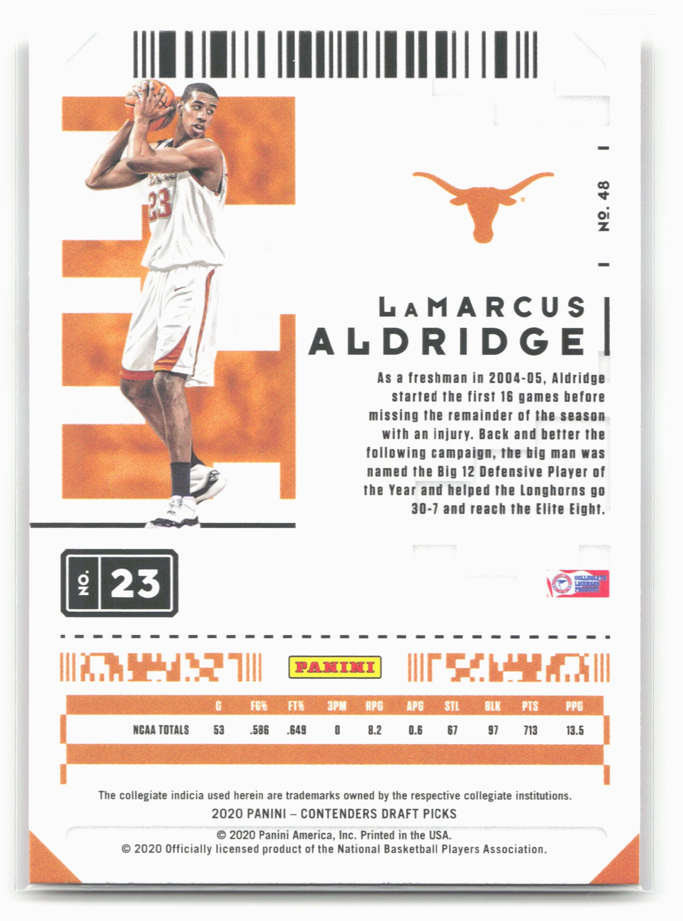 2020 Panini Contenders Draft Picks #48 LaMarcus Aldridge