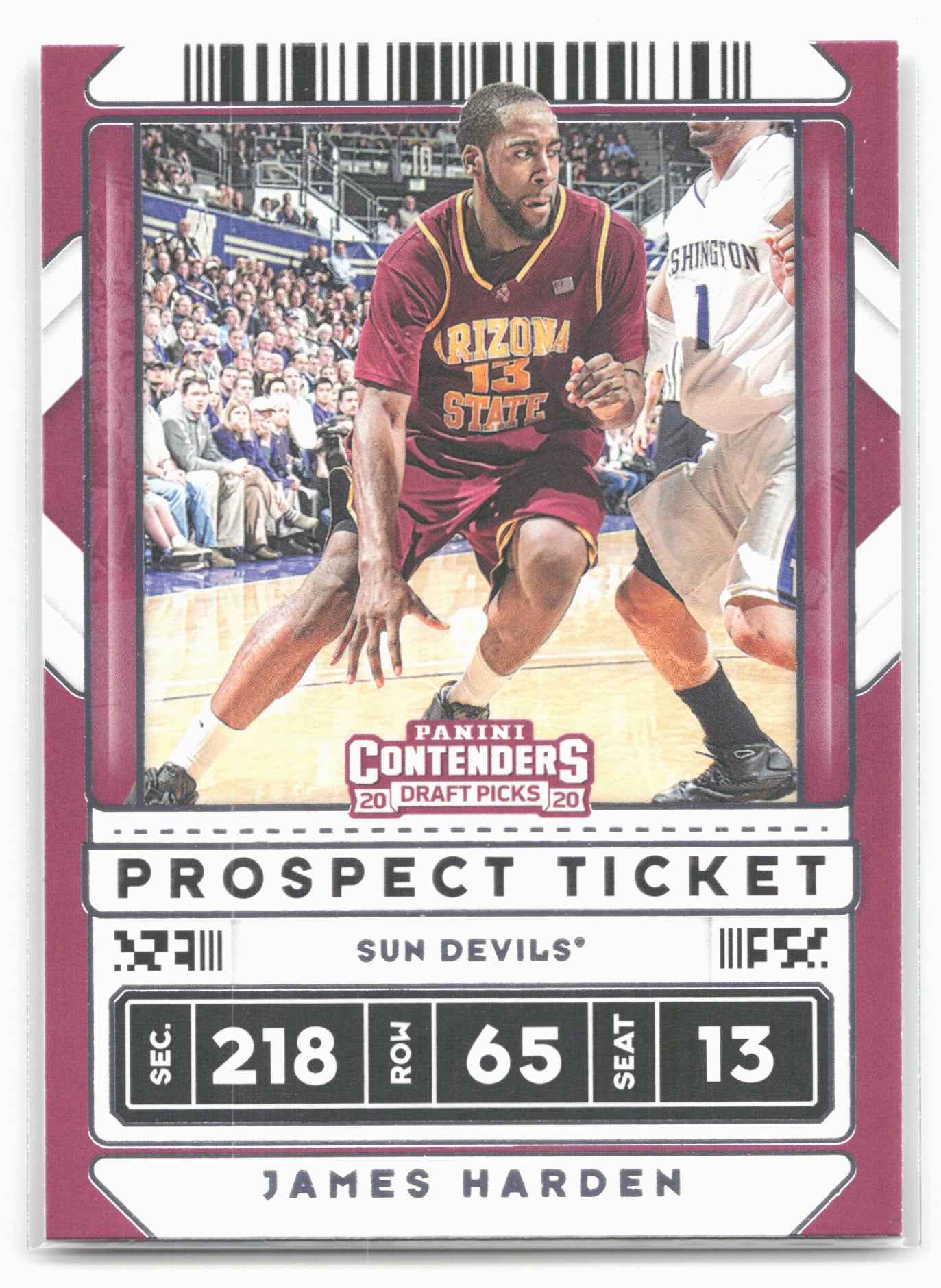 2020 Panini Contenders Draft Picks #2b James Harden Maroon jersey