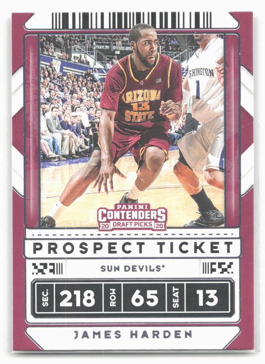 2020 Panini Contenders Draft Picks #2b James Harden Maroon jersey