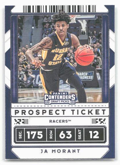 2020 Panini Contenders Draft Picks #44 Ja Morant Black jersey