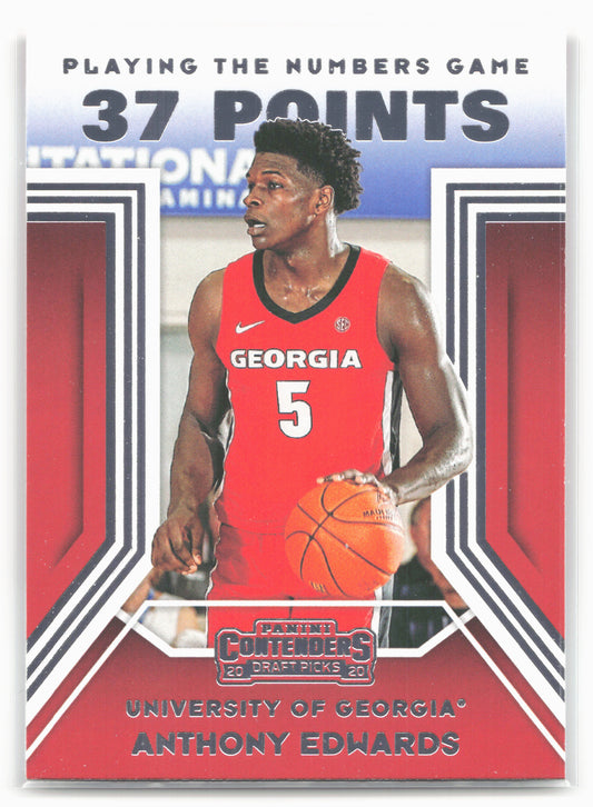 2020 Panini Contenders Draft Picks #2 Anthony Edwards Playing the Numbers Game