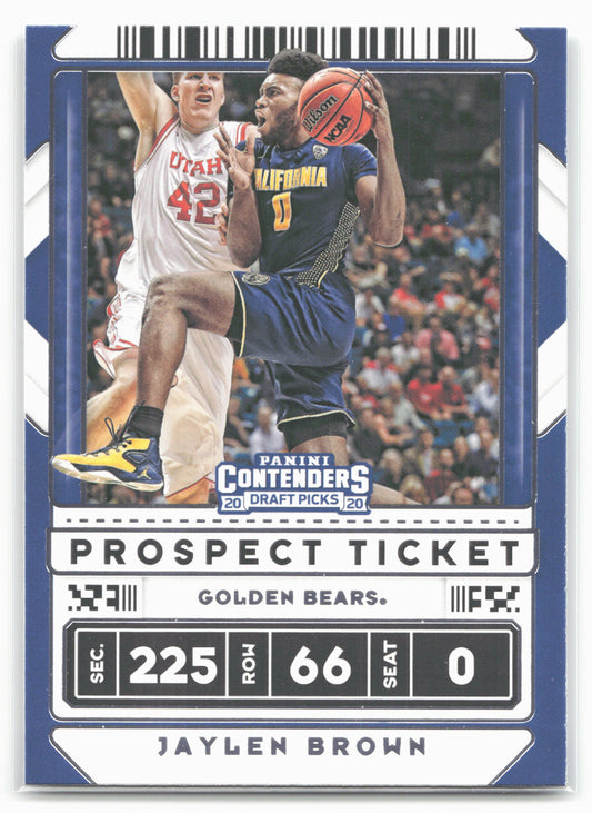 2020 Panini Contenders Draft Picks #10b Jaylen Brown Blue jersey