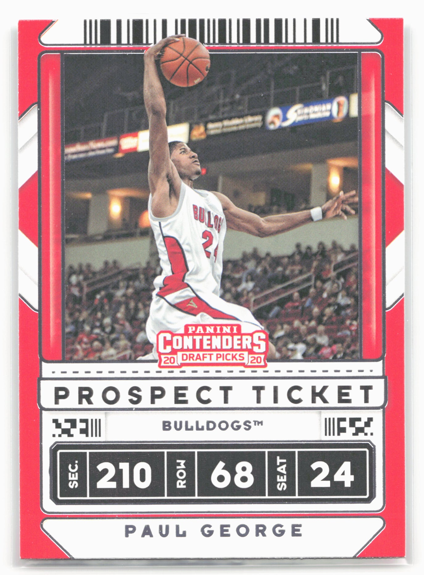 2020 Panini Contenders Draft Picks #19b Paul George White jersey