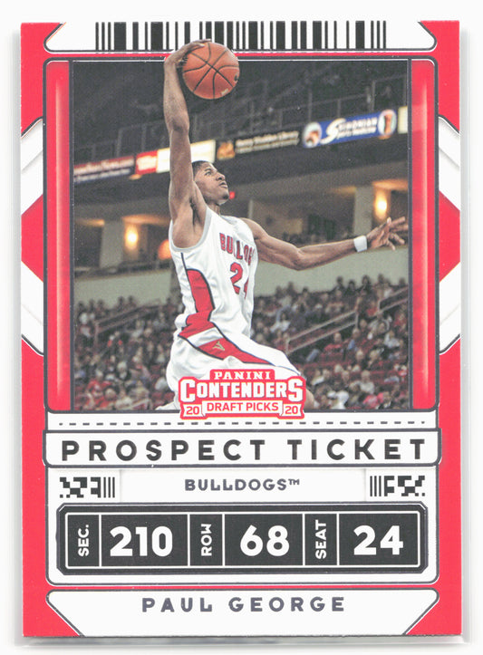 2020 Panini Contenders Draft Picks #19b Paul George White jersey