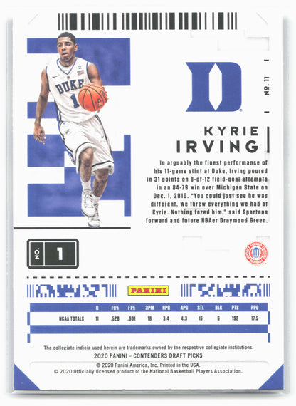 2020 Panini Contenders Draft Picks #11 Kyrie Irving