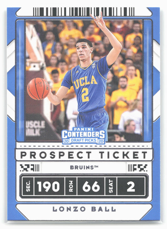 2020 Panini Contenders Draft Picks #46b Lonzo Ball Blue jersey