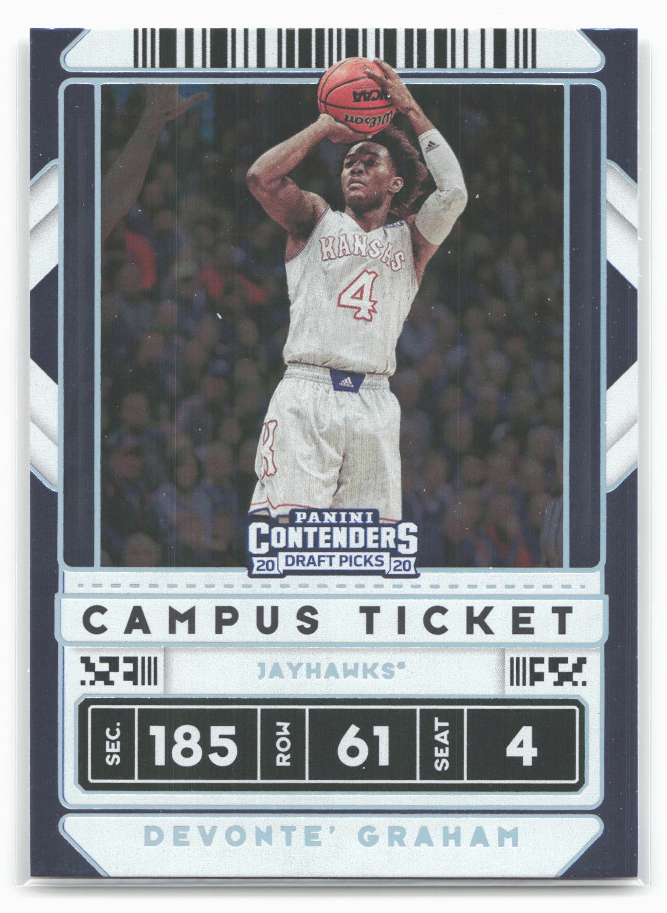 2020 Panini Contenders Draft Picks #31b Devonte' Graham Campus Ticket White