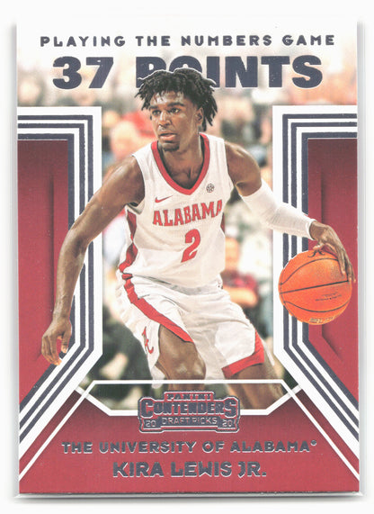 2020 Panini Contenders Draft Picks #23 Kira Lewis Jr. Playing the Numbers Game