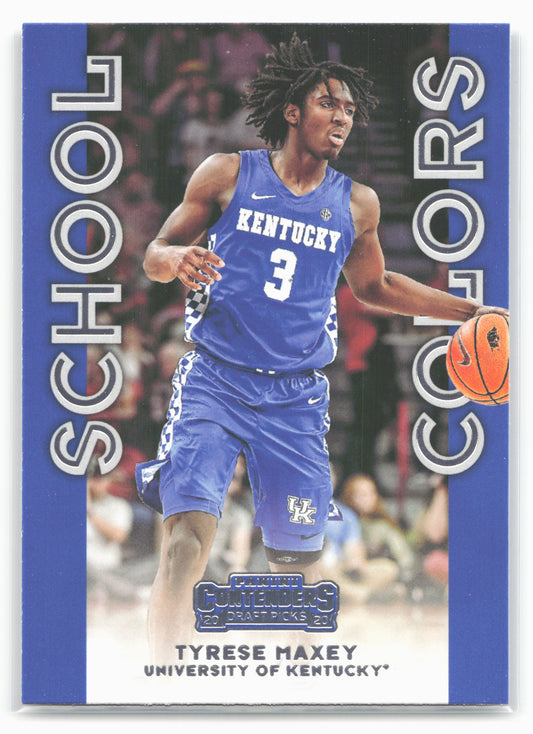2020 Panini Contenders Draft Picks #9 Tyrese Maxey School Colors