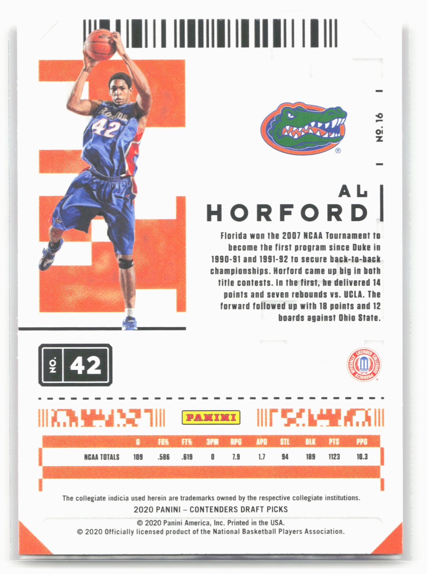 2020 Panini Contenders Draft Picks #16 Al Horford Campus Ticket